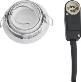 Sada 6 moderných zapustených bodových svetiel biela otočná a naklápacia IP44 - Chuck