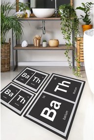 Čierne kúpeľňové predložky v súprave 3 ks 60x100 cm Barium – Foutastic