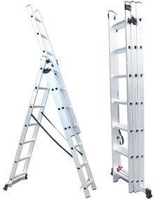 Fieldmann FZZ 4307 trojdielny rebrík, 3 x 7 priečok