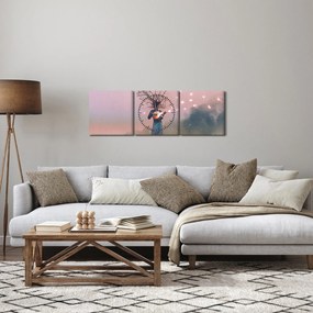 Obraz - Oživená príroda (s hodinami) (90x30 cm)