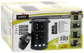 CATTARA Gril/udiareň na drevené uhlie PISA - 3in1, 40 cm