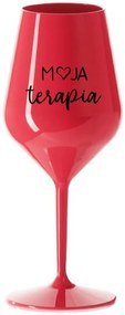 MOJA TERAPIA - červený nerozbitný pohár na víno 470 ml