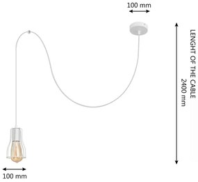 Luster na lanku TUBE LONG 1xE27/15W/230V biela