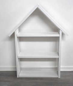 Závesná polička domček - biela, 73 x 43 cm