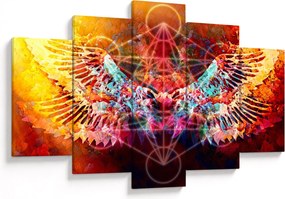 Obraz - Merkaba s krídlami, abstrakcia (150x105 cm)