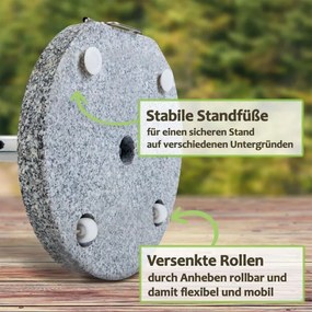 Anaterra Žulová základňa slnečníka, okrúhla, 30 kg