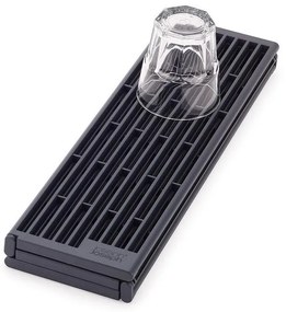 Sivá nastaviteľná plastová odkvapkávacia mriežka na drez 43x13 cm Platform – Joseph Joseph