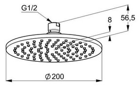 KLUDI A-Qa tanierová horná sprcha, priemer 200 mm, chróm, 6432005-00