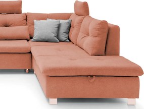 Sedacia súprava Madeira 3A, lososová látka, tvar pravé U