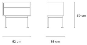 Nočný stolík okoy 52 x 59 cm antracit MUZZA