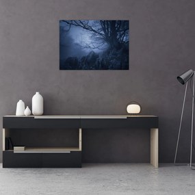 Obraz temného lesa (70x50 cm)