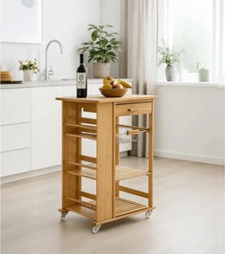 Servírovací bambusový stolík prírodný DR-046