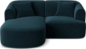 Zamatová rohová pohovka v petrolejovej farbe (ľavý roh/s leňoškou) Campi – Cosmopolitan Design
