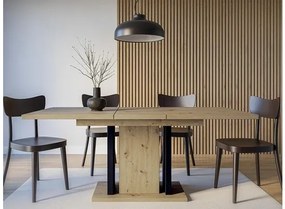 Rozkladací jedálenský stôl Giminto, Farby: artisan / čierna