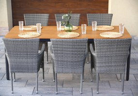 Záhradný jedálenský set Milano + 6x ratanové kreslo Bali PREMIUM