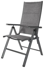 Livarno home Hliníkový záhradný stôl Houston, strieborný + Hliníkové kreslo Toronto s vysokým operadlom, antracitové, 4 kusy  (800008082)