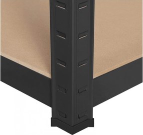 Regál 240x120x40 cm lakovaný 6-policový, nosnosť 720 kg - ČIERNÝ