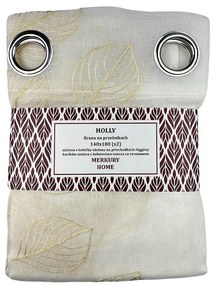 Záclona na priechodkách Holly polyester ecru 140x180 Merkury Home II/22