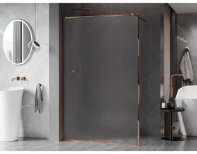 Mexen Kioto-XF, sprchová zástena s rámom 160 x 202 cm, 10mm sklo námraza, profil ružové zlato, 800-160-104-60-30-X