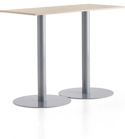 Barový stôl ALVA, 1400x700x1100 mm, strieborná, breza
