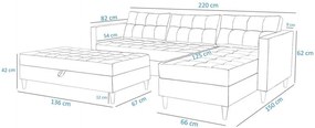 Furniture Sobczak Rohová sedacia súprava Pires s taburetom