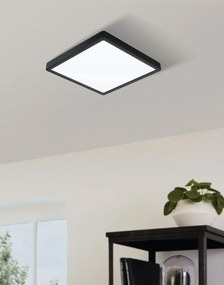 EGLO LED stropné svietidlo FUEVA 5, 16,5W, denné biele svetlo, 21x21cm, štvorcový, čierna