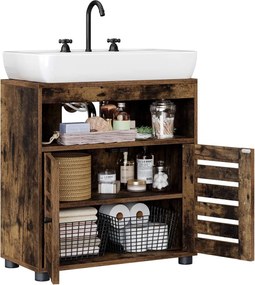 Skrinka pod umývadlo, odkladacia skrinka, 60 x 30 x 63 cm, rustikálna hnedá