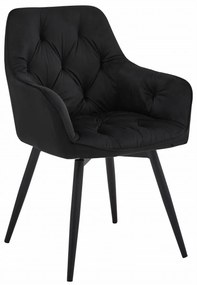 Otočné jedálenské kreslo JORK360 VELVET, čierne