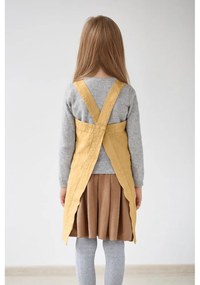 Detská žltá ľanová zástera Linen Tales Pinafore, 72 x 45 cm
