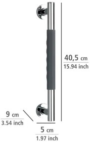 WENKO 23284100-Madlo SECURA 40,5x9 cm nerezová oceľ/antracit/lesklý chróm