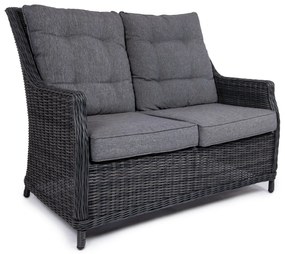 Záhradná ratanová dvojsedačka BERKLEY tmavosivá