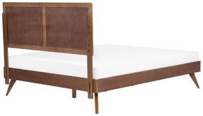 Drevená posteľ 180 x 200 cm hnedá ISTRES Beliani