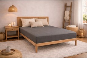 Kvalitex Luxusné bavlnené JERSEY prestieradlo s lycrou 220x200 cm - tmavo šedá