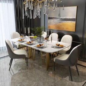 RACHEL JEDÁLENSKÝ STÔL MRAMOR + ZLATÉ NOHY 180 cm