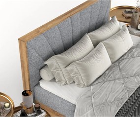 Boxspring posteľ s úložným priestorom v sivo-prírodnej farbe 180x200 cm Asahi – Maison de Rêve