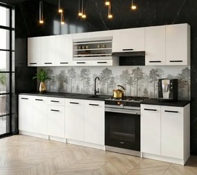 Kuchynský nábytok 320 cm biela matná s pracovnou doskou  TOR PRIMO320/4/WT/WT/0/B1