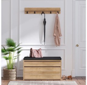 Nástenný vešiak BOBY 15x80 cm + skrinka na topánky 42x80 cm hnedá/čierna