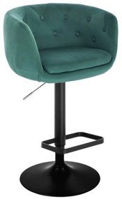LuxuryForm Barová stolička MONTANA VELUR na čiernom tanieri - zelená