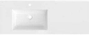 Mexen Otis, umývadlo na zapustenie 121 x 46,5 cm, ľavé, biela lesklá, 25181200L