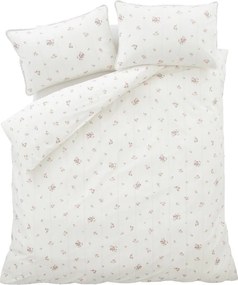 Krémovobiele obliečky na jednolôžko z bavlneného perkálu 135x200 cm Vintage Rosebud Lace – Bianca