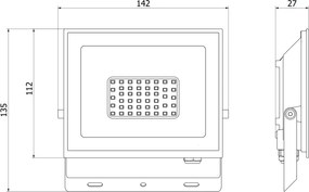 Mexen Luxpro+ LED reflektor, 30W, Studená - 6500K, 3300 lm, biela - L231-030-65-20