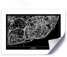 Gario Plagát Plán mesta Lisabon Farba rámu: Bez rámu, Veľkosť: 45 x 30 cm