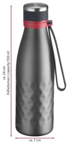 Sivá cestovná silikónovo-antikorová fľaša 550 ml Viva – Westmark