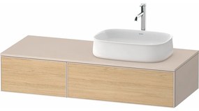 DURAVIT Zencha závesná skrinka pod umývadlo na dosku (umývadlo vpravo), 2 zásuvky, 1300 x 550 x 281 mm, dub prírodný/taupe super matná, ZE4817030830000