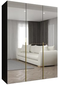 Skriňa Alicante III 150 čierna/zlatá