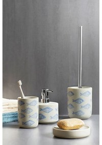 Modro-biely keramický dávkovač na mydlo Wenko Aquamarin, 475 ml