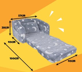 Detské polohovateľné kreslo svietiace v tme