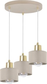 Závesné svietidlo Panta, 3x béžové kovové tienidlo, g, o