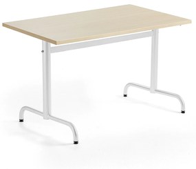 Stôl PLURAL, 1200x800x720 mm, HPL - breza, biela