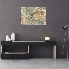 Obraz - Záhrada s vtáčikom (70x50 cm)